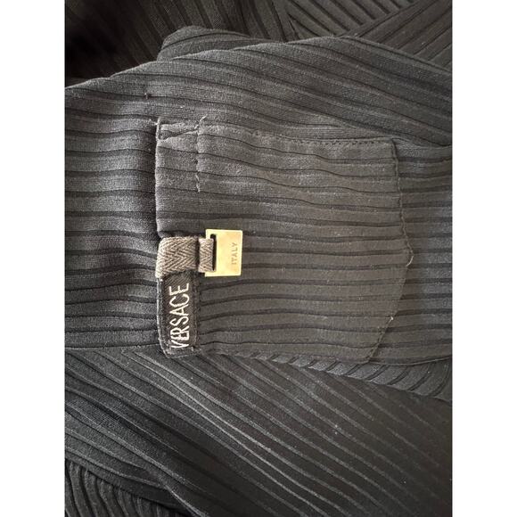 VERSACE JEANS COUTURE Women's Black V Neck Long Sleeve Ribbed Top Size XL - Picture 5 of 5